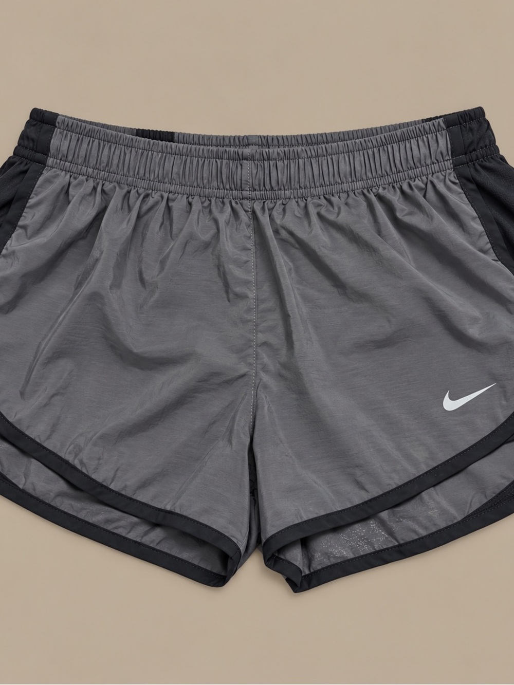 Nike Women's Gray Athletic Shorts with Black Trim